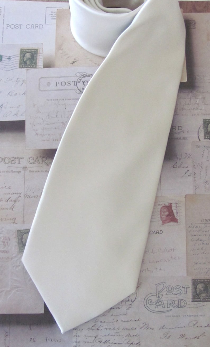 Mens Tie Ivory Tie With Matching Pocket Square. Ivory Cream Etsy