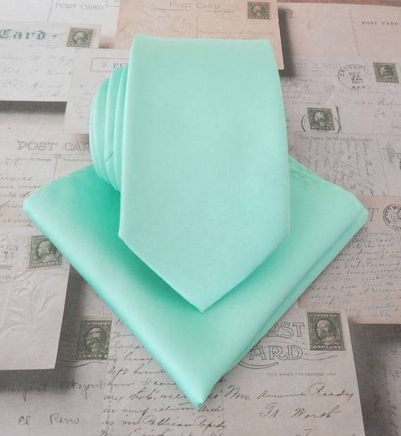 Men's Skinny Ties 5-Pack – Solid Color 2\" Wide Wedding Groomsmen Ties, Wholesale Set (Mint Green)