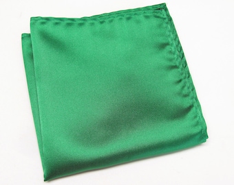 Pocket Square Solid Kelly Green Hanky Handkerchief