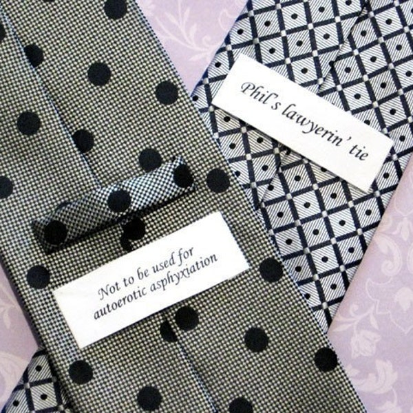 Personalized Custom Label for Neckties and Scarves