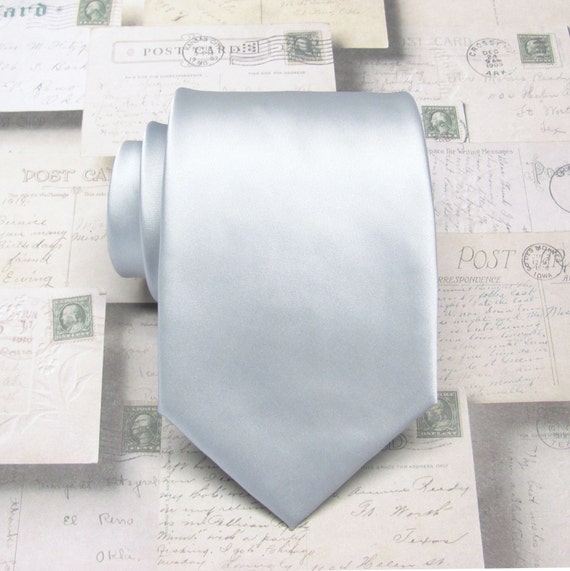 Mens Tie Silver Neckties With Matching Pocket Square Option - Etsy