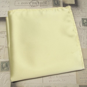 Pocket Square Pastel Butter Yellow Hanky Handkerchief