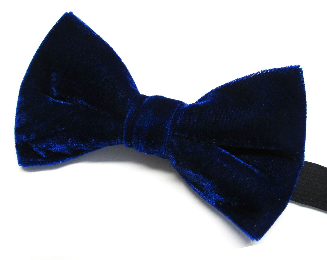 Mens Bowtie. Royal Blue Velvet Bowtie With Matching Pocket - Etsy
