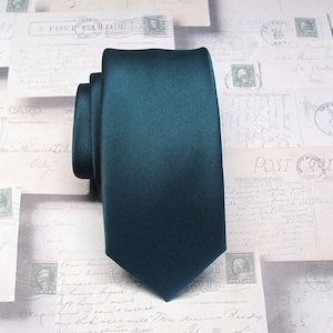 Skinny Tie Dark Teal Skinny Necktie