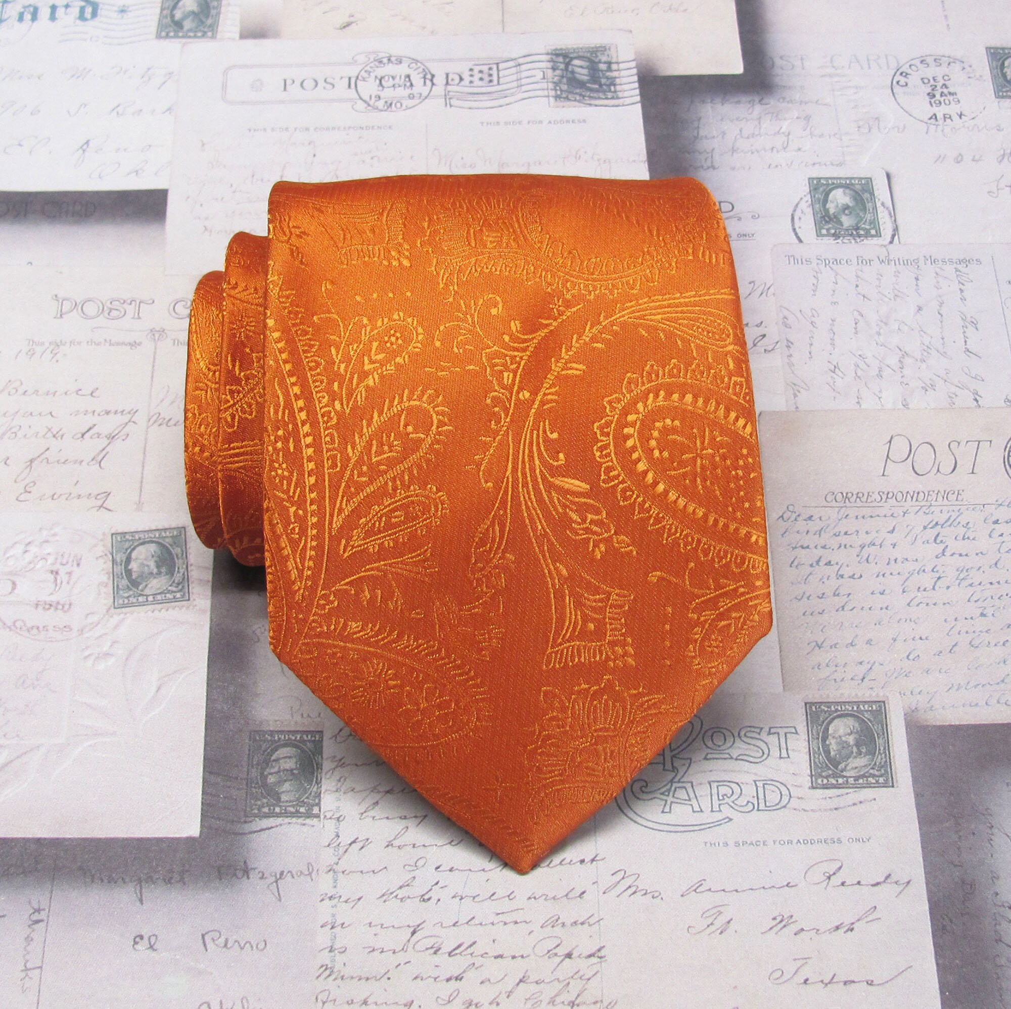 Terracotta Paisley Tie - Etsy