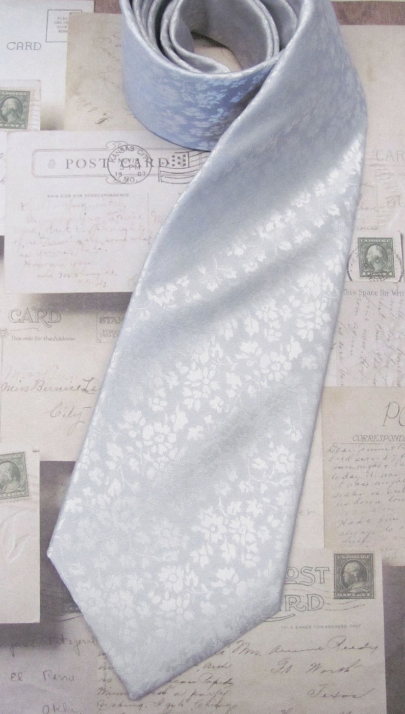 Mens Ties Silver Ivory Opal Floral Mens Silk Necktie Wedding Etsy