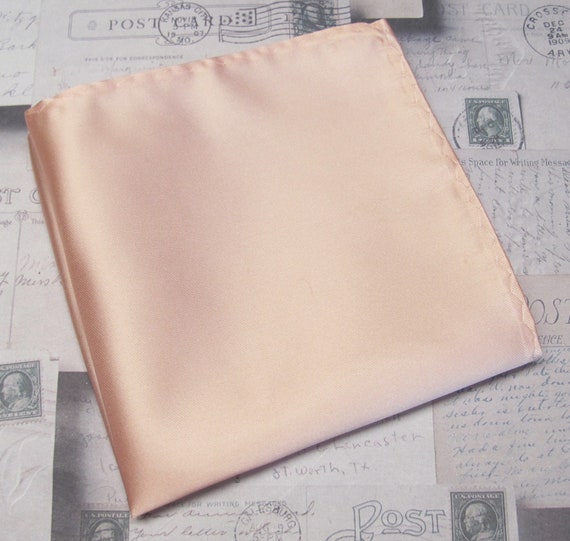Apricot Striped Satin Pocket Square Apricot Striped Satin Pocket Square