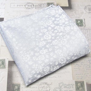 Pocket Square Ivory Opal White Floral  Hanky Handkerchief