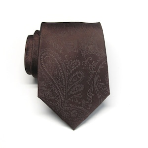 Necktie Dark Brown Paisley Mens Tie