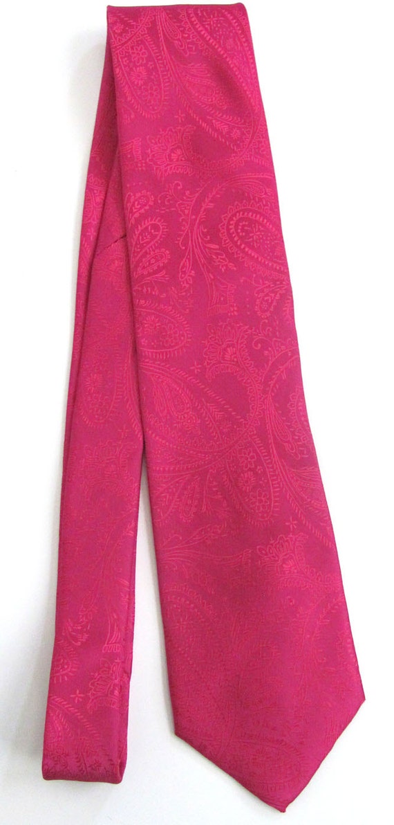 Corbata para hombre de seda Paisley fucsia frambuesa - México