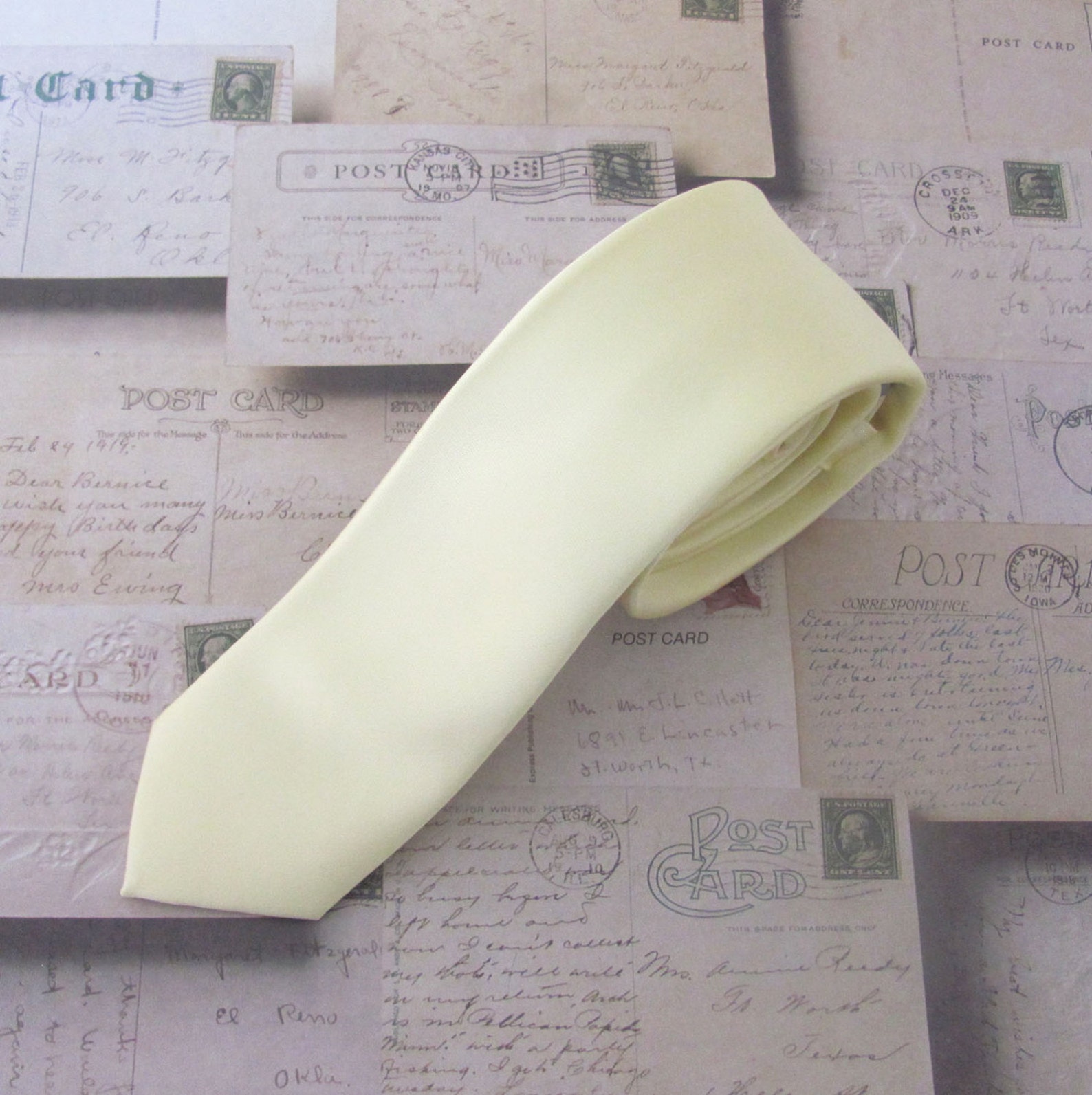 pastel yellow tie