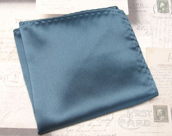 Pocket Square Steel Blue Dusty Blue Hanky Handkerchief