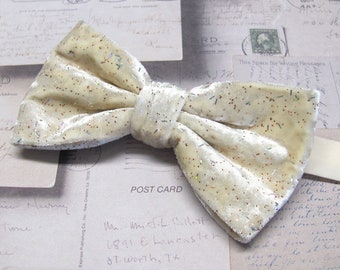 Velvet Bow Tie Champagne Cream Confetti Velvet Mens Bowtie