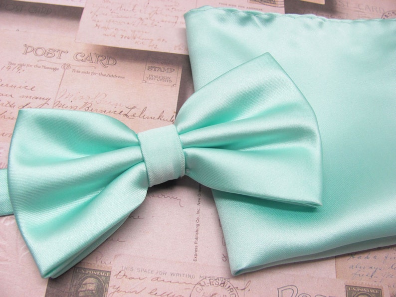 Mens Bowtie. Mint Ties. Pastel Mint Green Bowtie With Matching Etsy