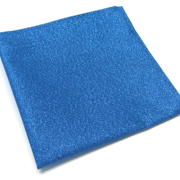 Pocket Square Handkerchief Lamé Royal Blue Metallic Hanky