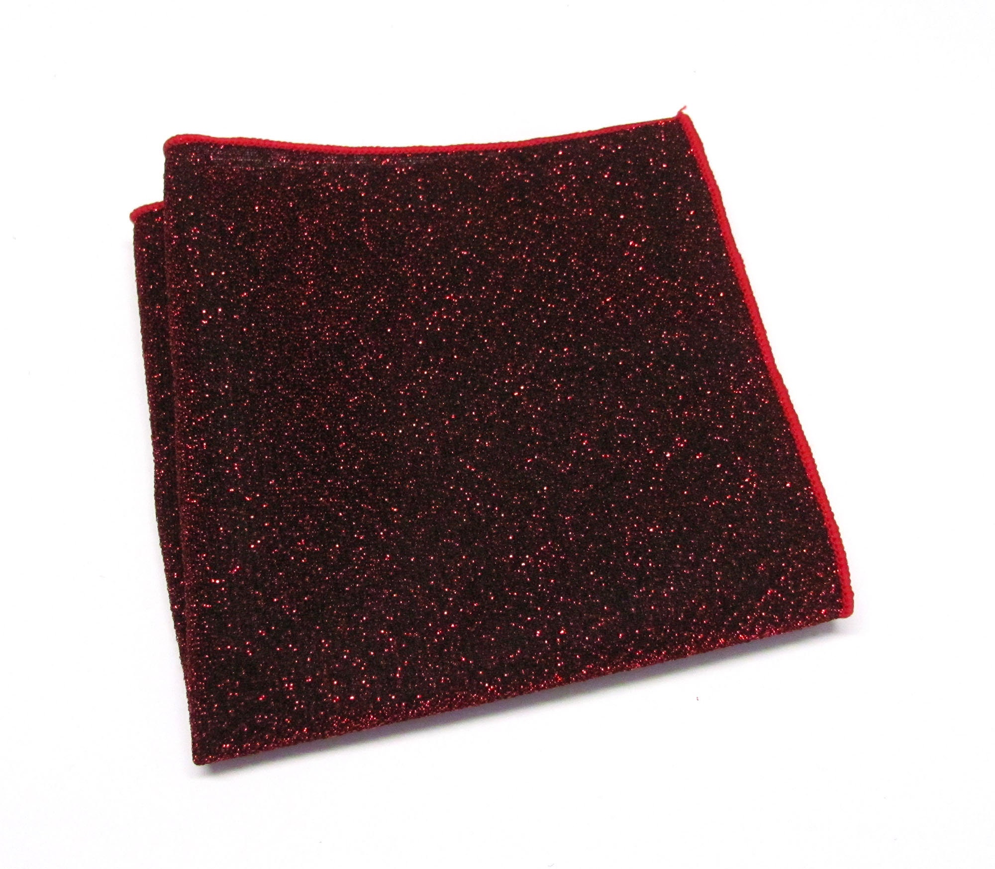 百瀬寿 Square lamé — P and B by llic Y Pocket Square Metallic Bling Burgundy Dark Red Lamé Hanky