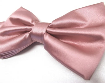 Mens Bowtie. Dusty Rose Bowties. Dusty Rose Bowtie With Matching Pocket Square Option