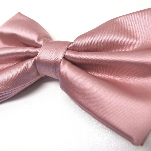 Mens Bowtie. Dusty Rose Bowties. Dusty Rose Bowtie With Matching Pocket Square Option