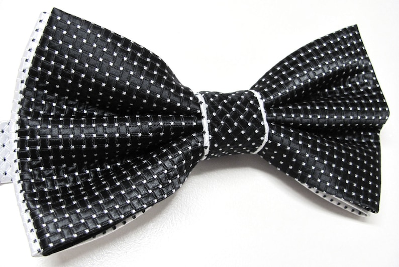 Mens Bow Tie. Bow Ties. Black and White Checkers Bow Tie With Etsy