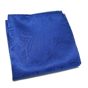 Pocket Square Royal Blue Paisley Hanky Handkerchief