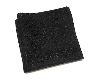 Fazzoletto da taschino con glitter metallizzati e lamé nero