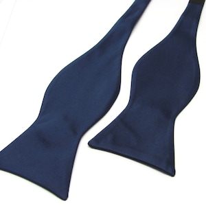 Mens Bowtie. Freestyle Navy Blue Bowties. Navy Blue Self Tie Bow Tie
