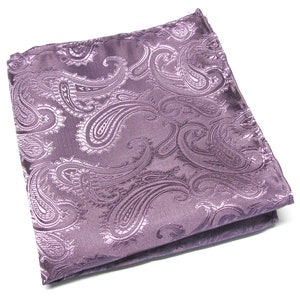 Pocket Square Dusty Purple Lavender Paisley Hanky Handkerchief