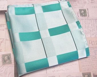 Pocket Square Green Plaid Hanky Handkerchief