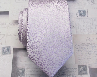 NEW! Lavender Purple Floral Necktie with Matching Pocket Square Option. Wedding Ties.