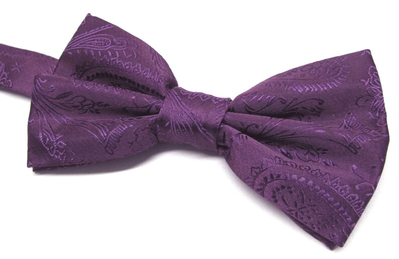 Mens Bowtie. Bowties. Eggplant Purple Paisley Bow Tie With Etsy