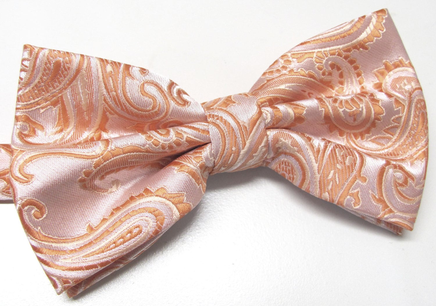Double Tiered Coral Paisley Bow Tie