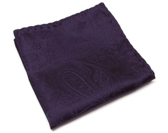 Pocket Square Plum Purple Grape Purple Paisley Hanky Handkerchief