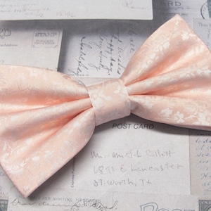FREE POCKET SQUARE Herren Fliege Pastell Rosa Blass Aprikosen Rosa Blush Floral Fliege Mit Passenden Einstecktuch