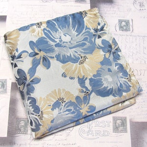 Pocket Square Silver Gray Taupe Dusty Blue Floral Hanky Handkerchief