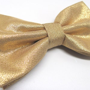Mens Bowties. Lamé Gold Metallic Bowtie With Matching Pocket Square Option