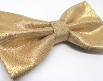 Mens Bowties. Lamé Gold Metallic Bowtie With Matching Pocket Square Option