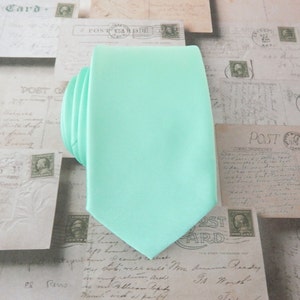 Mint Green Mens Tie With Matching Pocket Square Narrow Pastel Mint Green Mens Tie With Matching Pocket Square Handkerchief