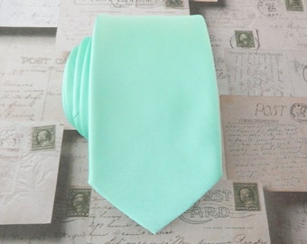 Mint Green Mens Tie With Matching Pocket Square Narrow Pastel Mint Green Mens Tie With Matching Pocket Square Handkerchief