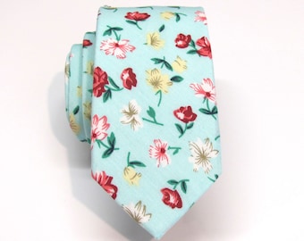 Cotton Mens Tie Light Sky Blue Red Yellow Pink Green Necktie