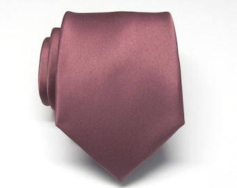 Rosewood Chianti Mens Tie With Matching Pocket Square Option. Rusty Rose Dusty Rose Mens Necktie Pocket Square Set