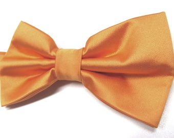 Mens Bowtie. Orange Bowties. Orange Bow tie With Matching Pocket Square Option