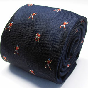 Navy Blue Woven Mens Tie With American Football Design Necktie