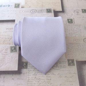 Mens Tie. Lavender Purple Tonal Stripes Silk Necktie With Matching Pocket Square Option