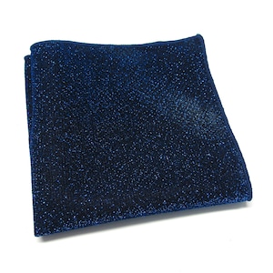 Pocket Square Metallic Bling Royal Blue Lamé Pocket Square Handkerchief