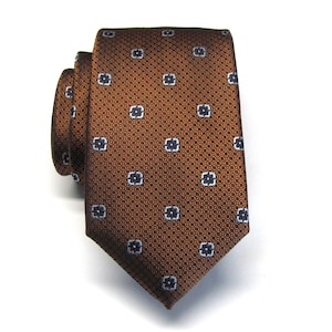 Braun Blau Floral ordentlich Muster schmale Modern Fit Krawatte mit passenden Einstecktuch Option