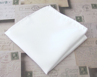 Pocket Square White Hanky Handkerchief