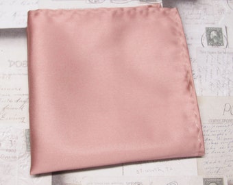 Pocket Square Dusty Rose Pink Hanky Handkerchief