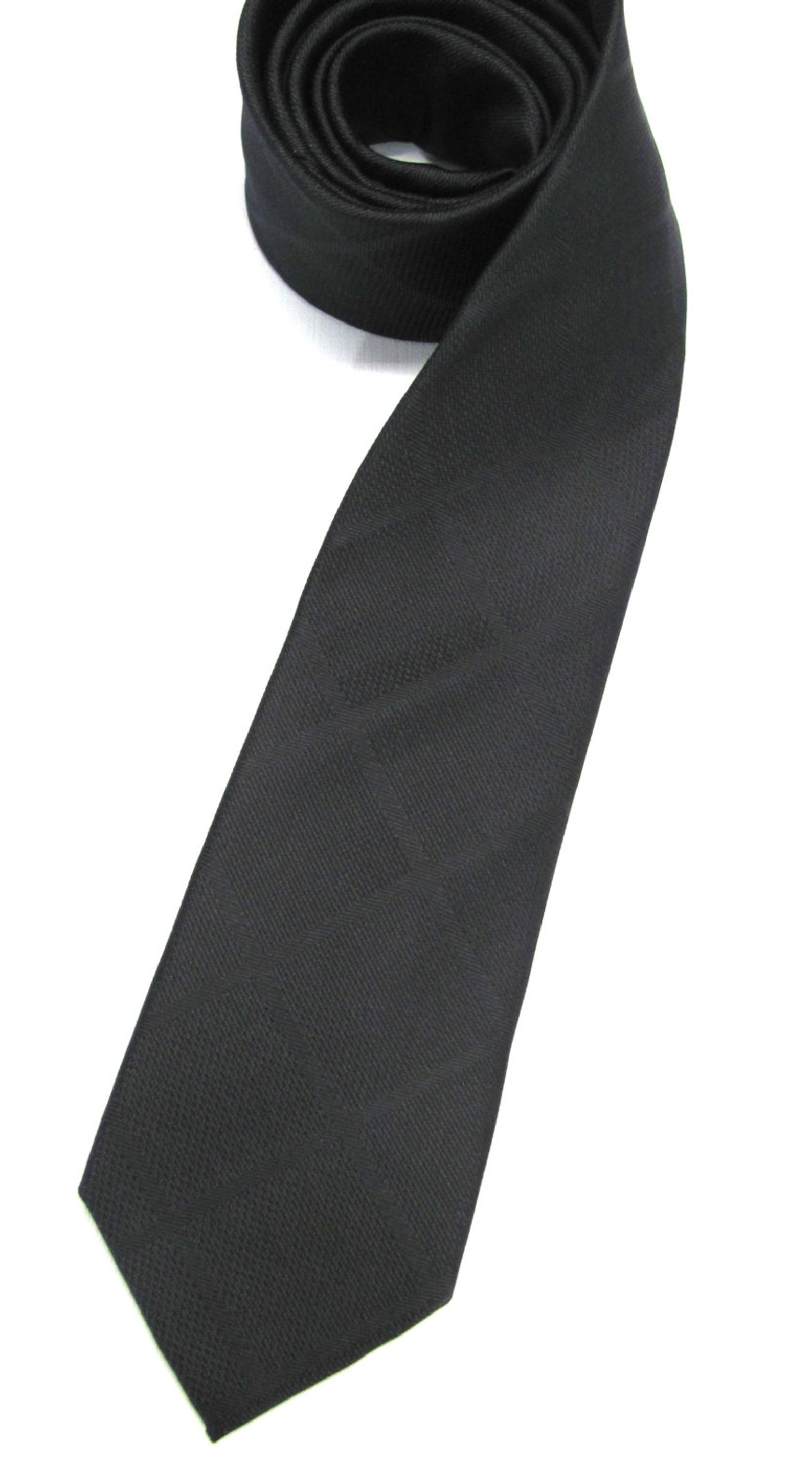 Black Mens Ties. Narrow Ties. Black Plaid Mens Necktie With - Etsy