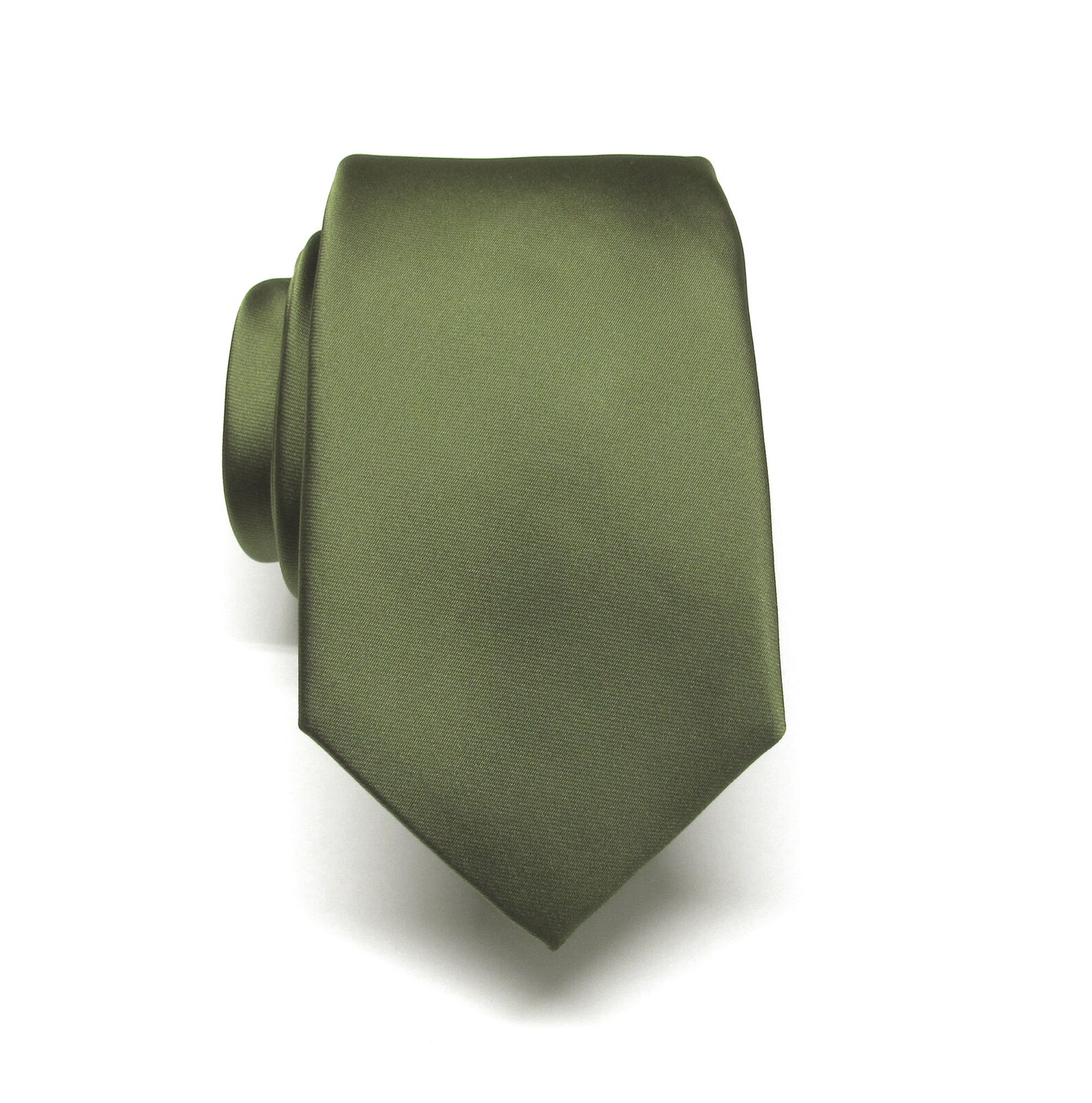 Mens Ties Olive Drab Green Narrow Silk Necktie With Matching Etsy