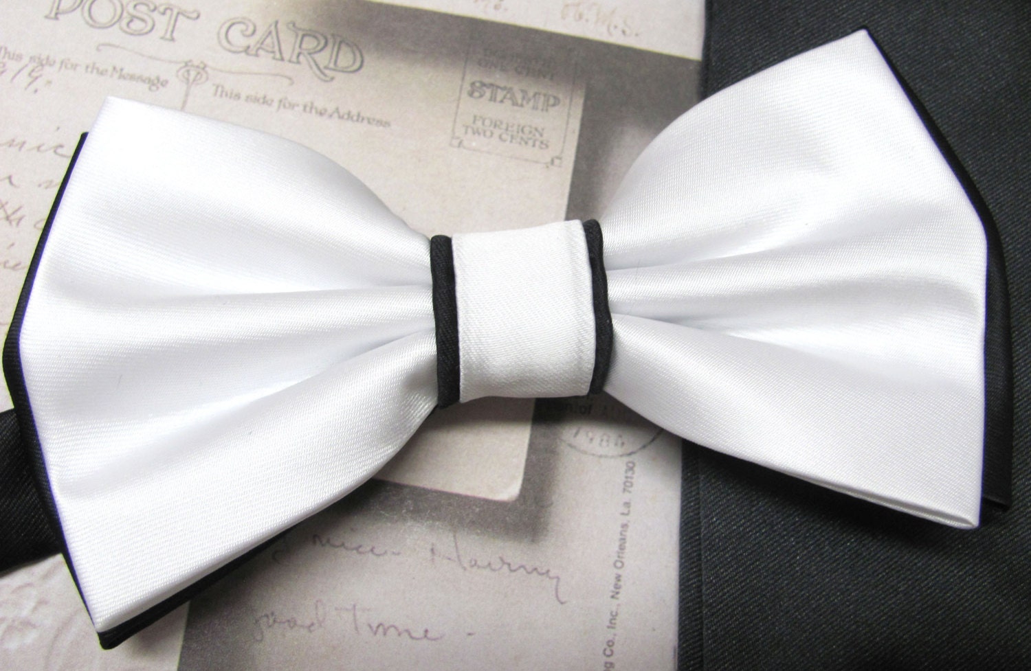 Mens Bow Ties. White Black Bow Tie. Wedding Bow Ties White and Etsy